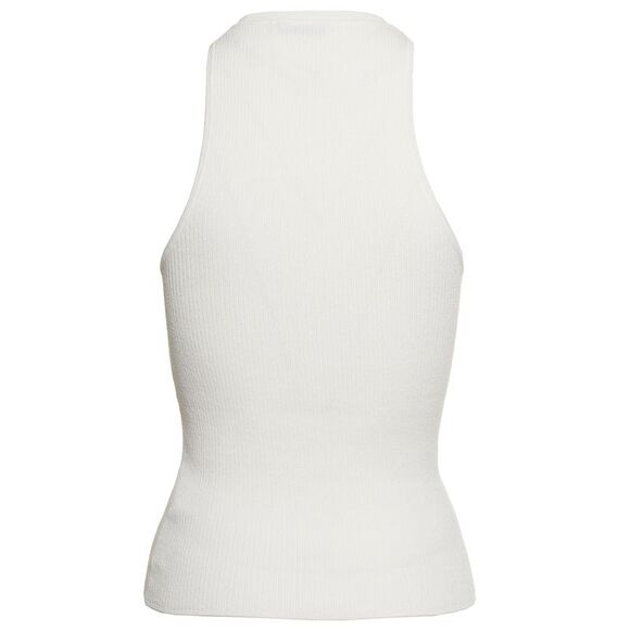 Mvp Wardrobe Women 'Santa Monica' White Ribbed Tank Top In Viscose Blend Woman - Picture 2 of 3